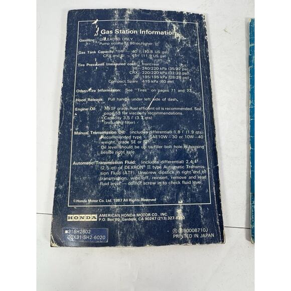 1988 Honda Civic Owners Manual And Warranty Books Original OEM - Picture 5 of 6